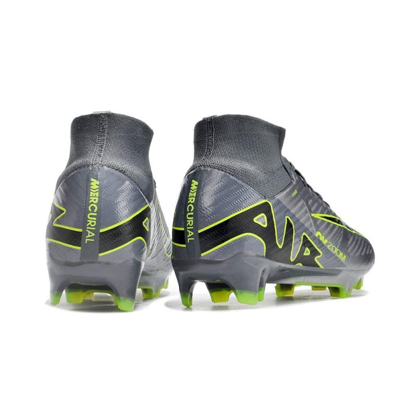Fotbollsskor Nike Zoom Mercurial Superfly IX Elite FG Grå Svart Grön för Herr 6 Billiga Fotbollsskor Fotbollsskor Nike Zoom Mercurial Superfly IX Elite FG Grå Svart Grön 6