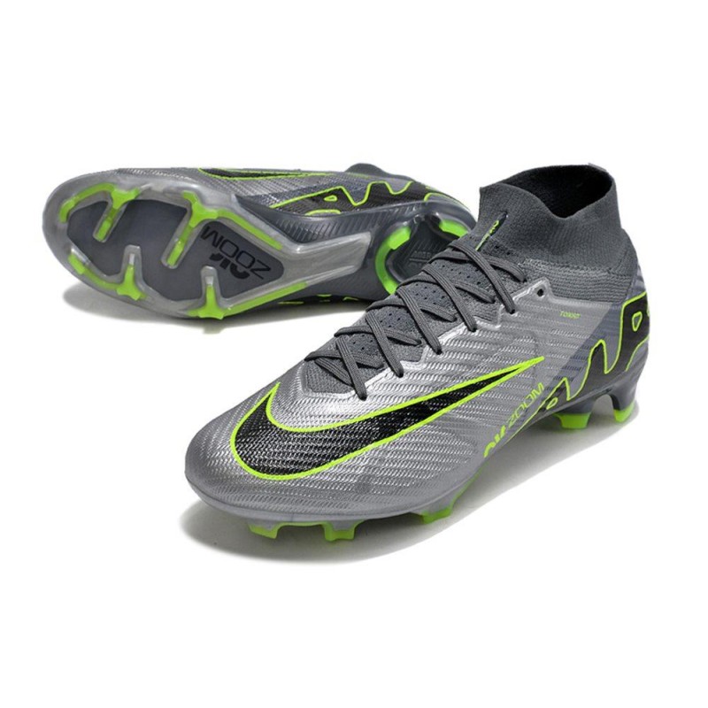 Fotbollsskor Nike Zoom Mercurial Superfly IX Elite FG Grå Svart Grön för Herr 7 Billiga Fotbollsskor Fotbollsskor Nike Zoom Mercurial Superfly IX Elite FG Grå Svart Grön 7