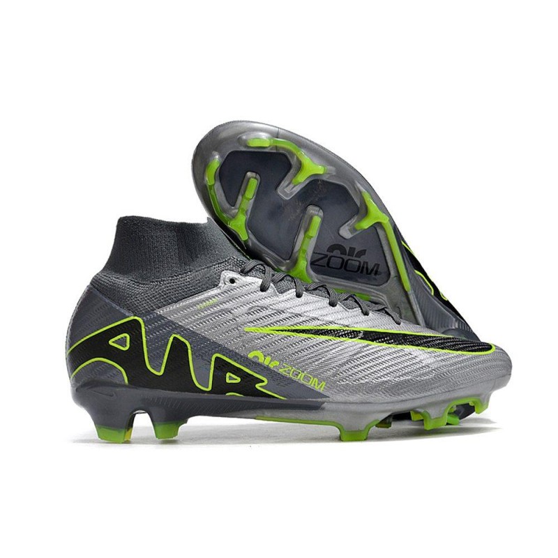 Fotbollsskor Nike Zoom Mercurial Superfly IX Elite FG Grå Svart Grön för Herr 3 Billiga Fotbollsskor Fotbollsskor Nike Zoom Mercurial Superfly IX Elite FG Grå Svart Grön 3
