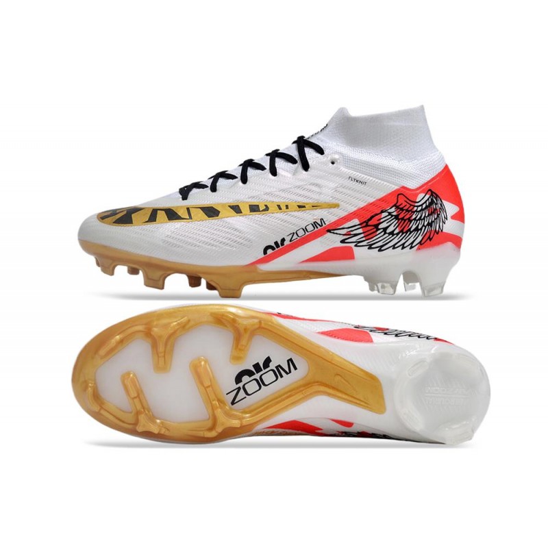 Fotbollsskor Nike Zoom Mercurial Superfly IX Elite FG MR Vit Svart Röd Guld för Herr 5 Billiga Fotbollsskor Fotbollsskor Nike Zoom Mercurial Superfly IX Elite FG MR Vit Svart Röd Guld 5