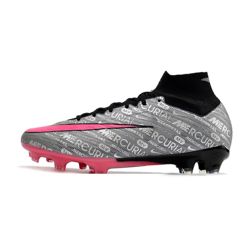 Nike Air Zoom Mercurial Superfly 9 Elite FG Silver Rosa Svart för Herr 4 Billiga Fotbollsskor Nike Air Zoom Mercurial Superfly 9 Elite FG Silver Rosa Svart 4