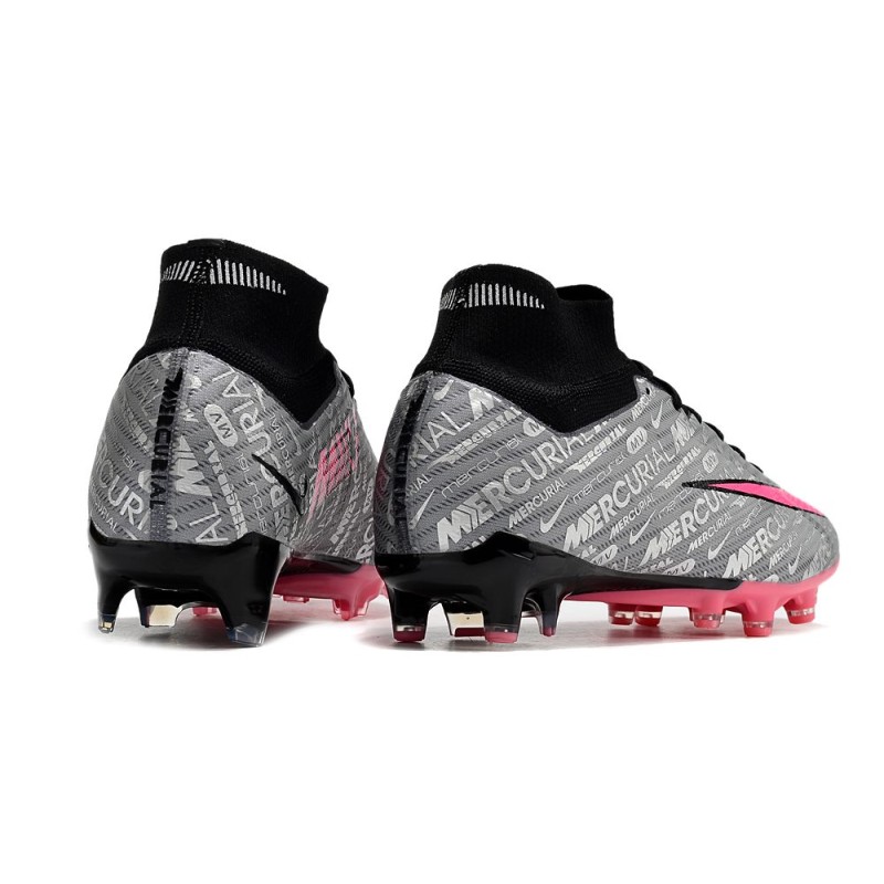 Nike Air Zoom Mercurial Superfly 9 Elite FG Silver Rosa Svart för Herr 6 Billiga Fotbollsskor Nike Air Zoom Mercurial Superfly 9 Elite FG Silver Rosa Svart 6
