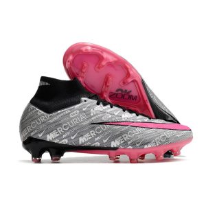 Nike Air Zoom Mercurial Superfly 9 Elite FG Silver Rosa Svart för Herr Billiga Fotbollsskor Nike Air Zoom Mercurial Superfly 9 Elite FG Silver Rosa Svart
