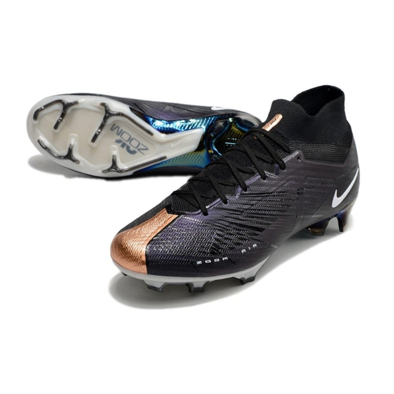 Nike Air Zoom Mercurial Superfly 9 Elite FG Svart Guld Vit för Herr 7 Billiga Fotbollsskor Nike Air Zoom Mercurial Superfly 9 Elite FG Svart Guld Vit 7