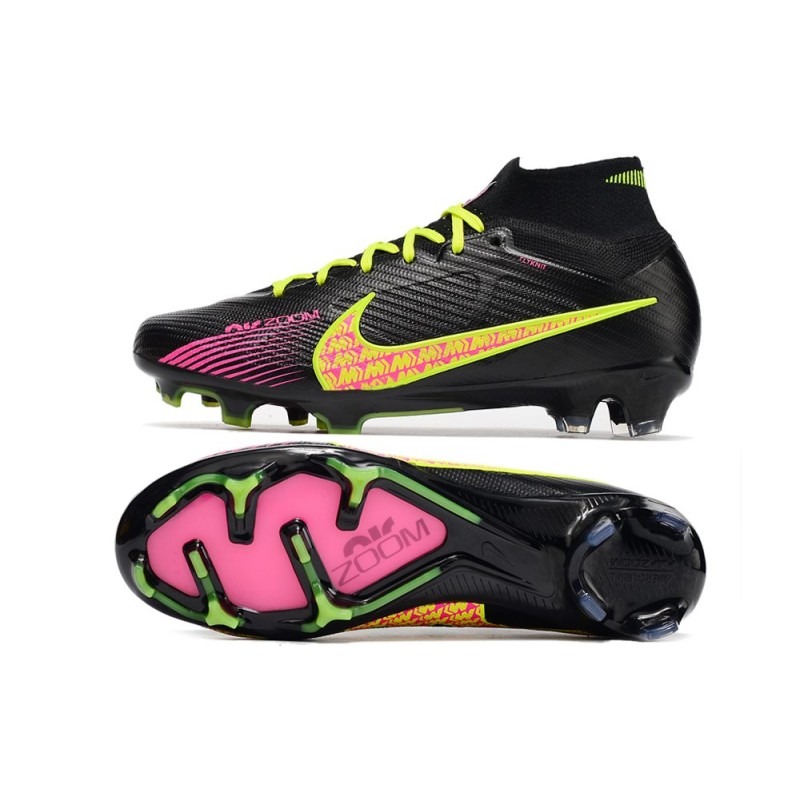 Nike Air Zoom Mercurial Superfly 9 Elite FG Svart Rosa Gul för Herr 5 Billiga Fotbollsskor Nike Air Zoom Mercurial Superfly 9 Elite FG Svart Rosa Gul 5