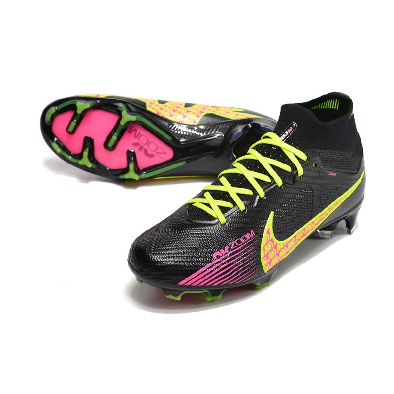 Nike Air Zoom Mercurial Superfly 9 Elite FG Svart Rosa Gul för Herr 7 Billiga Fotbollsskor Nike Air Zoom Mercurial Superfly 9 Elite FG Svart Rosa Gul 7