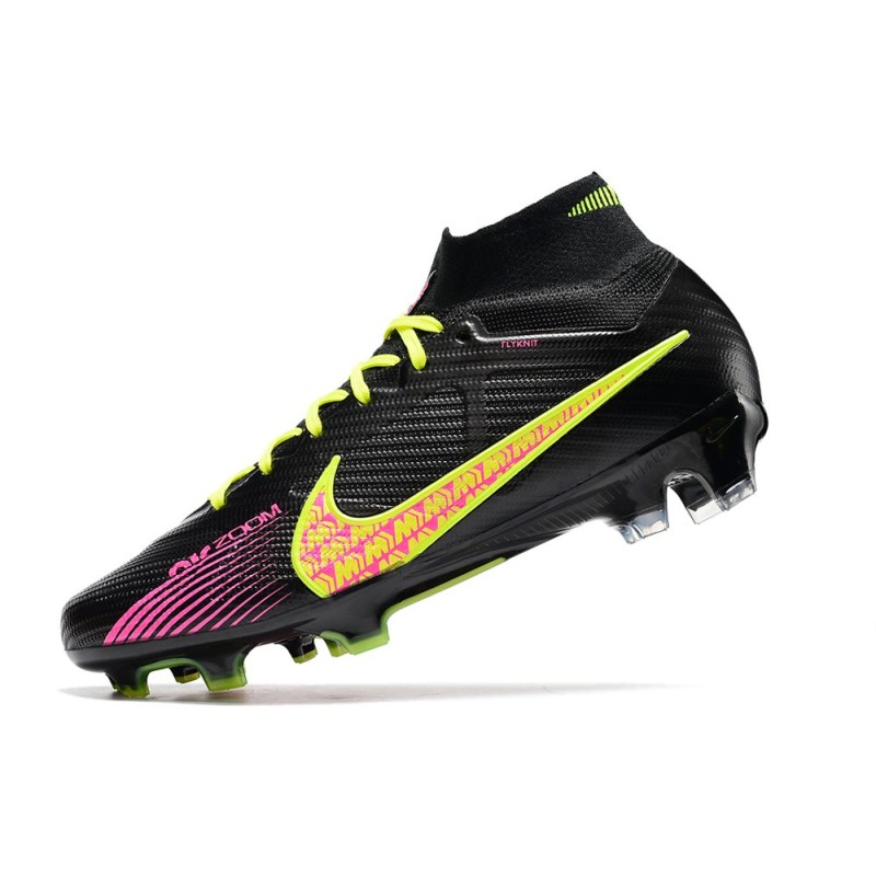 Nike Air Zoom Mercurial Superfly 9 Elite FG Svart Rosa Gul för Herr 8 Billiga Fotbollsskor Nike Air Zoom Mercurial Superfly 9 Elite FG Svart Rosa Gul 8