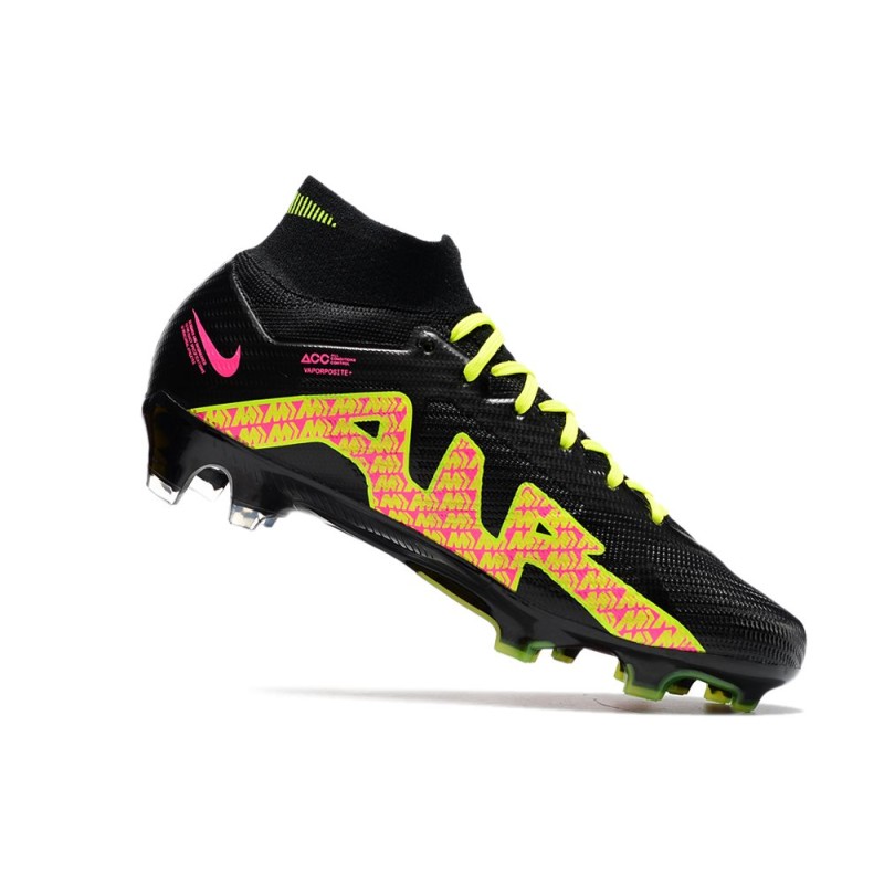Nike Air Zoom Mercurial Superfly 9 Elite FG Svart Rosa Gul för Herr 9 Billiga Fotbollsskor Nike Air Zoom Mercurial Superfly 9 Elite FG Svart Rosa Gul 9
