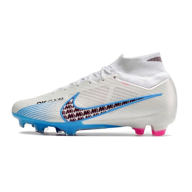Nike Air Zoom Mercurial Superfly 9 Elite FG Vit Blå för Herr 4 Billiga Fotbollsskor Nike Air Zoom Mercurial Superfly 9 Elite FG Vit Blå 4