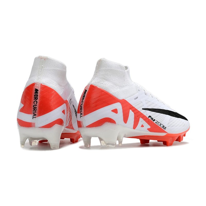 Nike Air Zoom Mercurial Superfly 9 Elite FG Vit Röd Svart för Herr 6 Billiga Fotbollsskor Nike Air Zoom Mercurial Superfly 9 Elite FG Vit Röd Svart 6