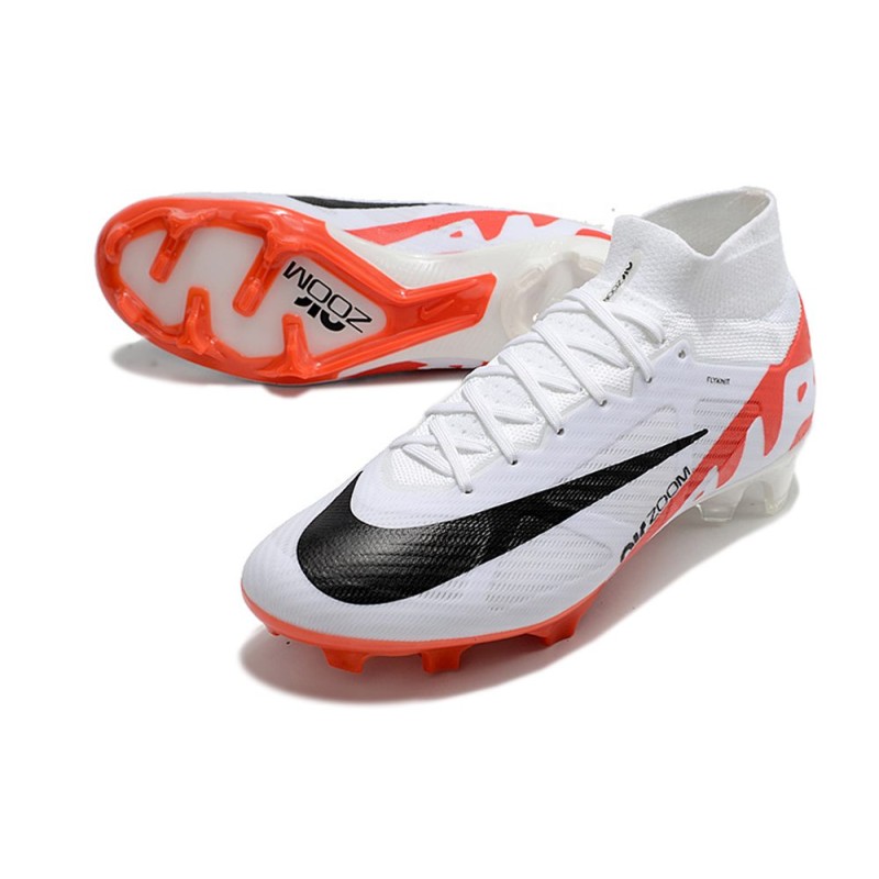 Nike Air Zoom Mercurial Superfly 9 Elite FG Vit Röd Svart för Herr 7 Billiga Fotbollsskor Nike Air Zoom Mercurial Superfly 9 Elite FG Vit Röd Svart 7