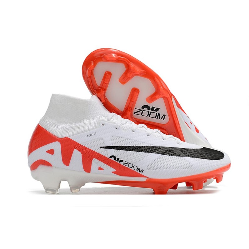 Nike Air Zoom Mercurial Superfly 9 Elite FG Vit Röd Svart för Herr 3 Billiga Fotbollsskor Nike Air Zoom Mercurial Superfly 9 Elite FG Vit Röd Svart 3