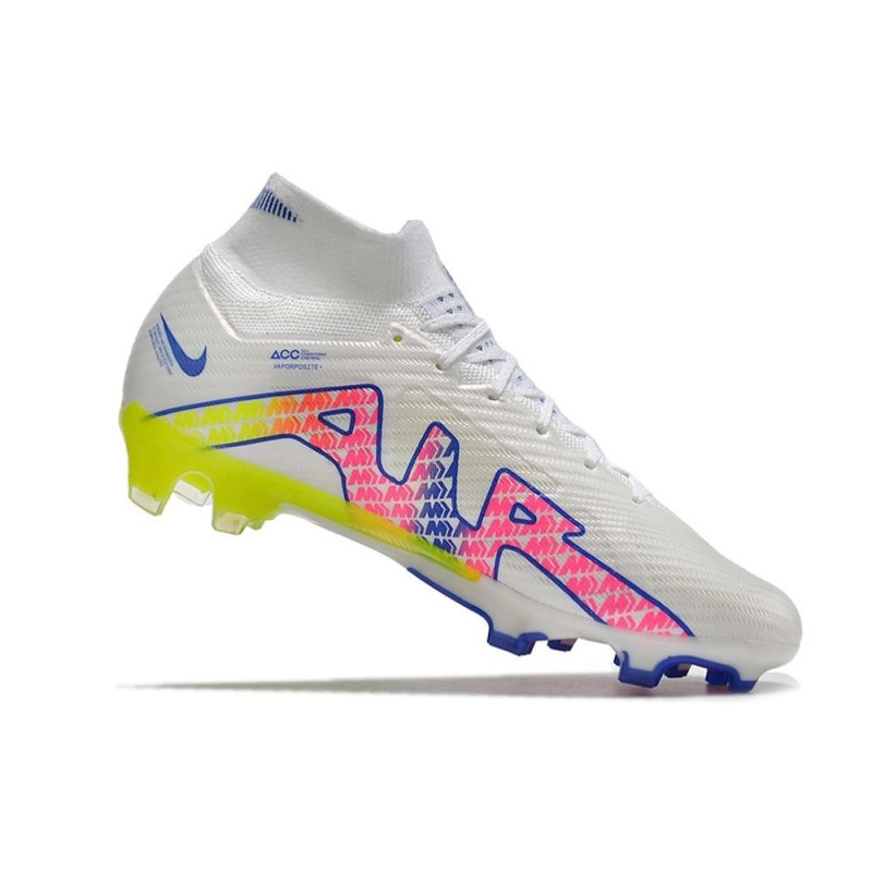 Nike Air Zoom Mercurial Superfly 9 Elite FG Vit Rosa Blå för Herr 9 Billiga Fotbollsskor Nike Air Zoom Mercurial Superfly 9 Elite FG Vit Rosa Blå 9