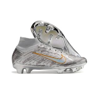 Nike Air Zoom Mercurial Superfly 9 Elite XXV FG Silver för Herr Billiga Fotbollsskor Nike Air Zoom Mercurial Superfly 9 Elite XXV FG Silver