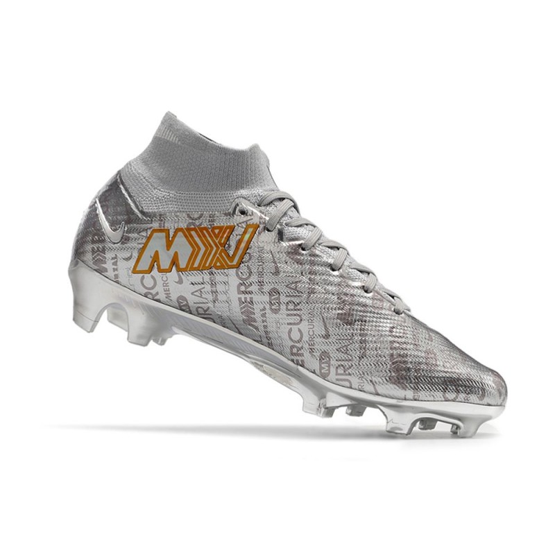 Nike Air Zoom Mercurial Superfly 9 Elite XXV FG Silver för Herr 9 Billiga Fotbollsskor Nike Air Zoom Mercurial Superfly 9 Elite XXV FG Silver 9