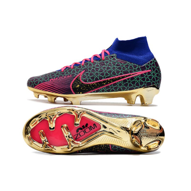 Nike Air Zoom Mercurial Superfly Elite 9 Elite FG Lila Blå Rosa för Herr 5 Billiga Fotbollsskor Nike Air Zoom Mercurial Superfly Elite 9 Elite FG Lila Blå Rosa 5