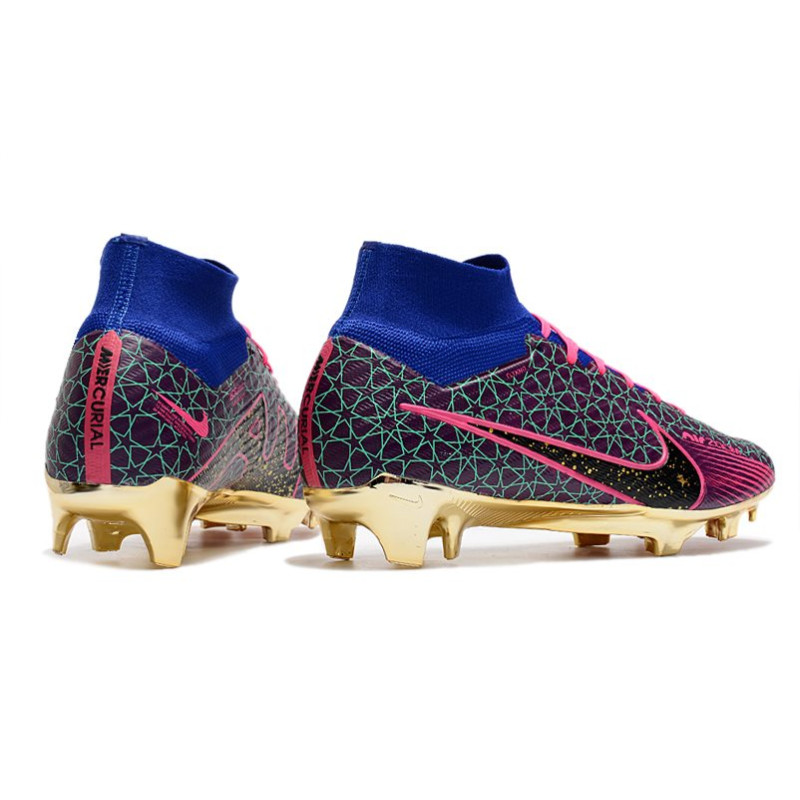 Nike Air Zoom Mercurial Superfly Elite 9 Elite FG Lila Blå Rosa för Herr 6 Billiga Fotbollsskor Nike Air Zoom Mercurial Superfly Elite 9 Elite FG Lila Blå Rosa 6