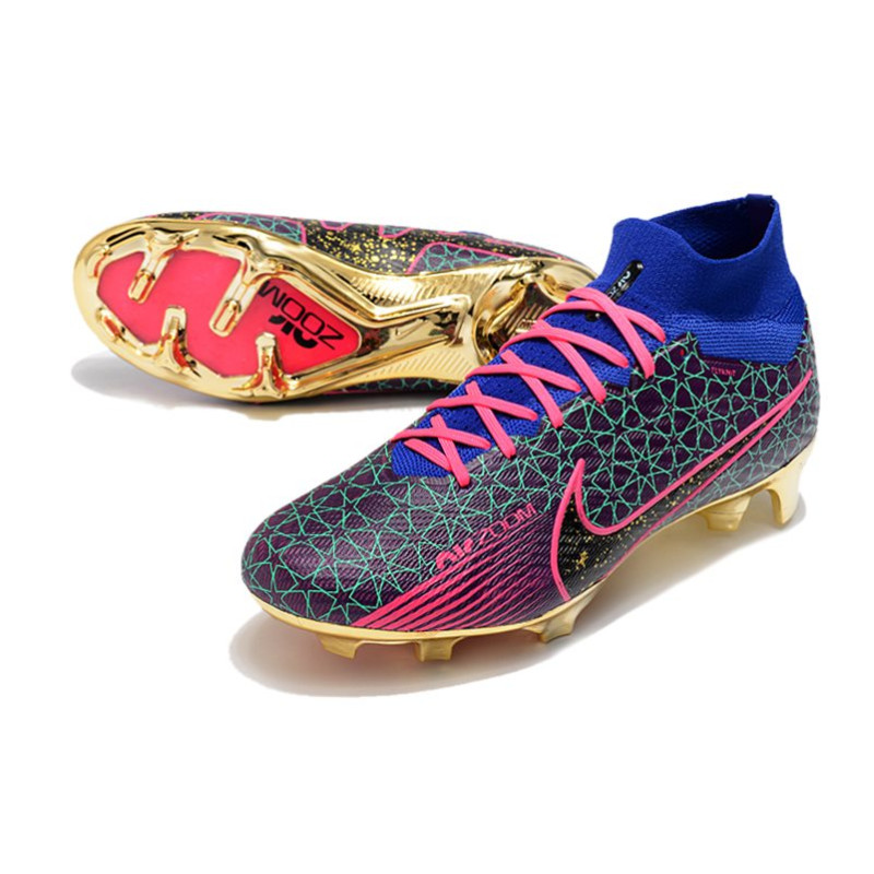 Nike Air Zoom Mercurial Superfly Elite 9 Elite FG Lila Blå Rosa för Herr 7 Billiga Fotbollsskor Nike Air Zoom Mercurial Superfly Elite 9 Elite FG Lila Blå Rosa 7