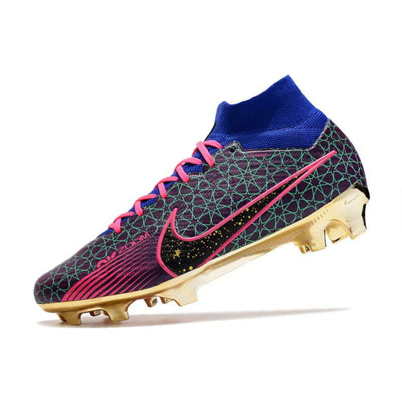 Nike Air Zoom Mercurial Superfly Elite 9 Elite FG Lila Blå Rosa för Herr 8 Billiga Fotbollsskor Nike Air Zoom Mercurial Superfly Elite 9 Elite FG Lila Blå Rosa 8