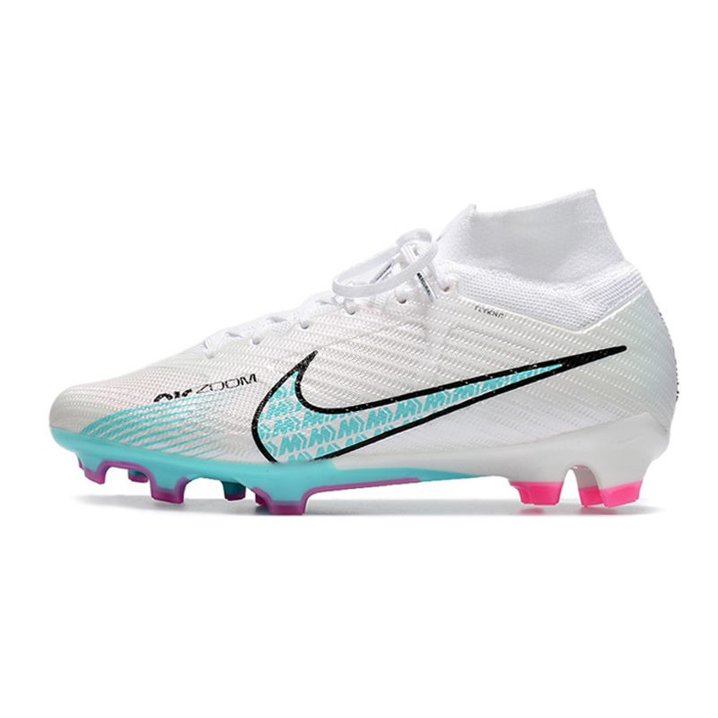 Nike Air Zoom Mercurial Superfly Elite 9 Elite FG Vit Blå för Herr 4 Billiga Fotbollsskor Nike Air Zoom Mercurial Superfly Elite 9 Elite FG Vit Blå 4