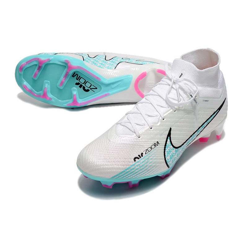 Nike Air Zoom Mercurial Superfly Elite 9 Elite FG Vit Blå för Herr 7 Billiga Fotbollsskor Nike Air Zoom Mercurial Superfly Elite 9 Elite FG Vit Blå 7