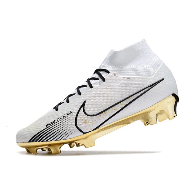 Nike Air Zoom Mercurial Superfly Elite 9 Elite FG Vit Guld för Herr 8 Billiga Fotbollsskor Nike Air Zoom Mercurial Superfly Elite 9 Elite FG Vit Guld 8