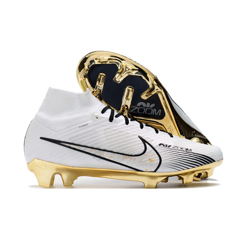 Nike Air Zoom Mercurial Superfly Elite 9 Elite FG Vit Guld för Herr 3 Billiga Fotbollsskor Nike Air Zoom Mercurial Superfly Elite 9 Elite FG Vit Guld 3