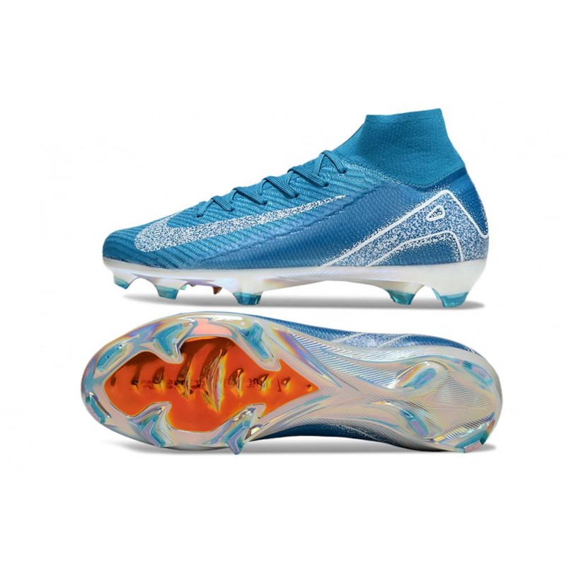 Nike Air Zoom Mercurial Superfly X Elite FG Blå Vit för Herr 5 Billiga Fotbollsskor Nike Air Zoom Mercurial Superfly X Elite FG Blå Vit 5