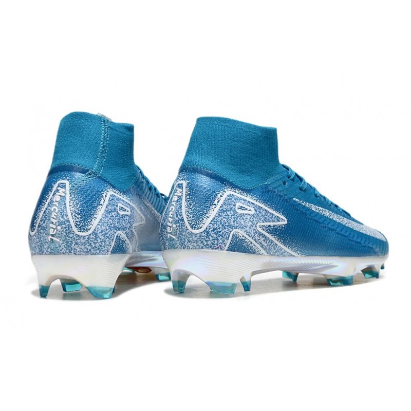 Nike Air Zoom Mercurial Superfly X Elite FG Blå Vit för Herr 6 Billiga Fotbollsskor Nike Air Zoom Mercurial Superfly X Elite FG Blå Vit 6