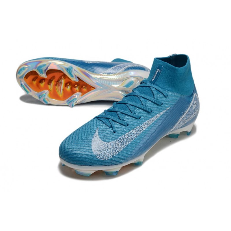 Nike Air Zoom Mercurial Superfly X Elite FG Blå Vit för Herr 7 Billiga Fotbollsskor Nike Air Zoom Mercurial Superfly X Elite FG Blå Vit 7