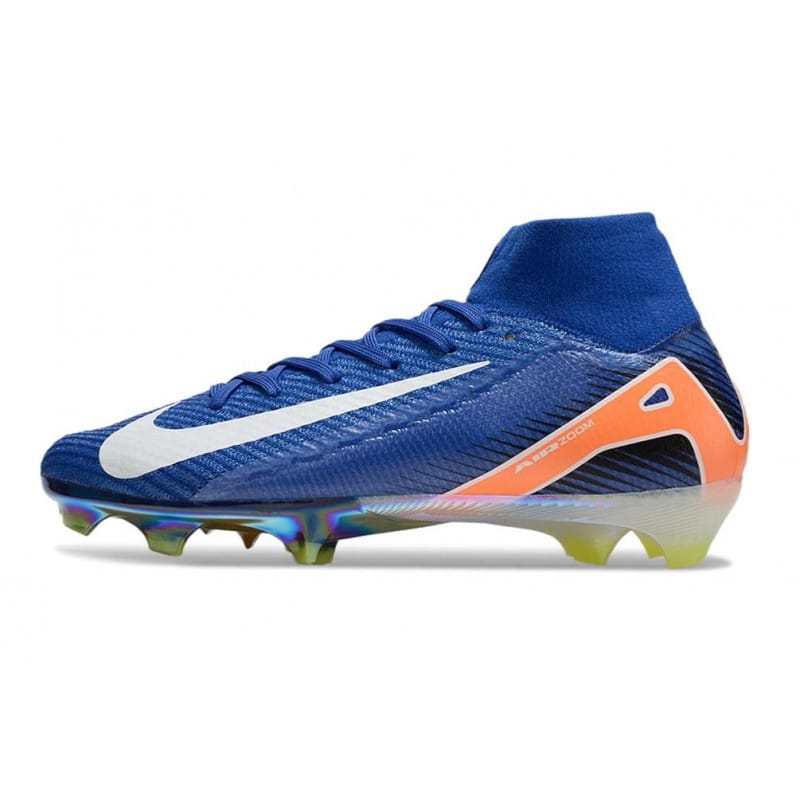 Nike Air Zoom Mercurial Superfly X Elite FG Blå Vit Orange för Herr 4 Billiga Fotbollsskor Nike Air Zoom Mercurial Superfly X Elite FG Blå Vit Orange 4