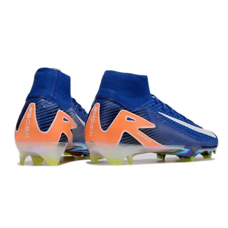 Nike Air Zoom Mercurial Superfly X Elite FG Blå Vit Orange för Herr 6 Billiga Fotbollsskor Nike Air Zoom Mercurial Superfly X Elite FG Blå Vit Orange 6