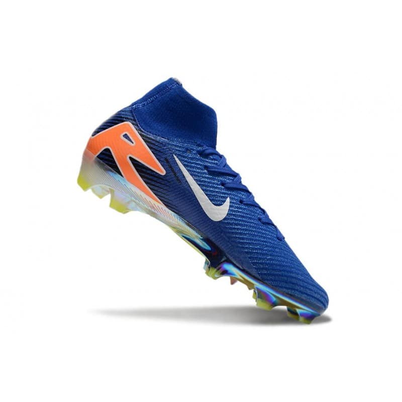 Nike Air Zoom Mercurial Superfly X Elite FG Blå Vit Orange för Herr 9 Billiga Fotbollsskor Nike Air Zoom Mercurial Superfly X Elite FG Blå Vit Orange 9