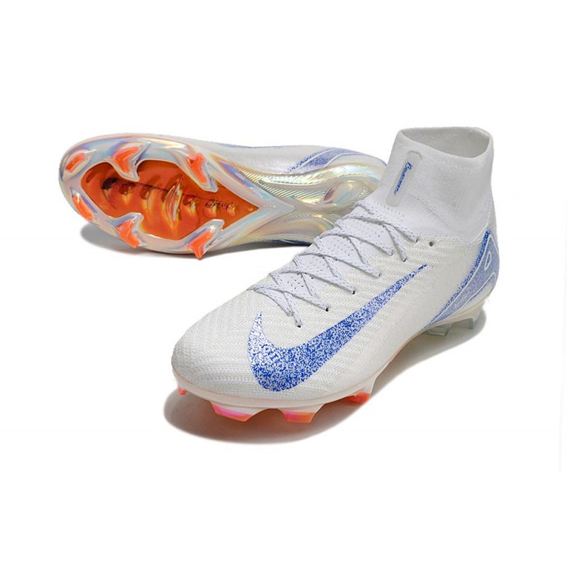 Nike Air Zoom Mercurial Superfly X Elite FG Blueprint Vit Blå för Herr 7 Billiga Fotbollsskor Nike Air Zoom Mercurial Superfly X Elite FG Blueprint Vit Blå 7