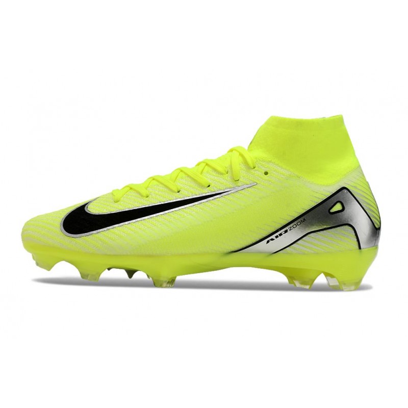 Nike Air Zoom Mercurial Superfly X Elite FG Gul Silver Svart för Herr 4 Billiga Fotbollsskor Nike Air Zoom Mercurial Superfly X Elite FG Gul Silver Svart 4
