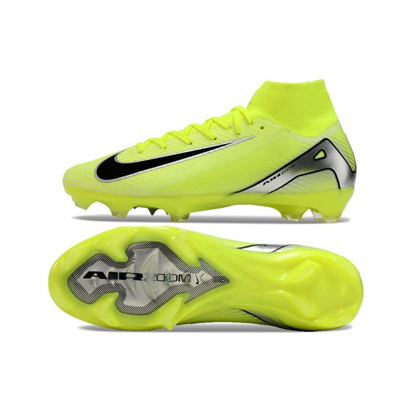 Nike Air Zoom Mercurial Superfly X Elite FG Gul Silver Svart för Herr 5 Billiga Fotbollsskor Nike Air Zoom Mercurial Superfly X Elite FG Gul Silver Svart 5