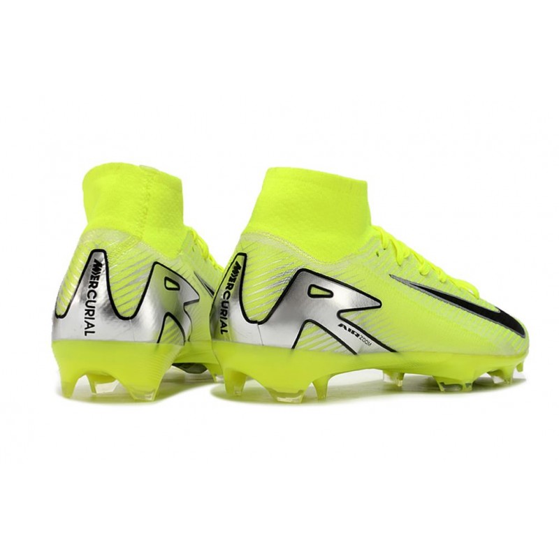 Nike Air Zoom Mercurial Superfly X Elite FG Gul Silver Svart för Herr 6 Billiga Fotbollsskor Nike Air Zoom Mercurial Superfly X Elite FG Gul Silver Svart 6