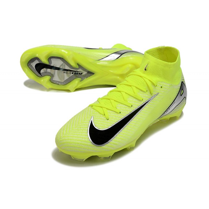 Nike Air Zoom Mercurial Superfly X Elite FG Gul Silver Svart för Herr 7 Billiga Fotbollsskor Nike Air Zoom Mercurial Superfly X Elite FG Gul Silver Svart 7