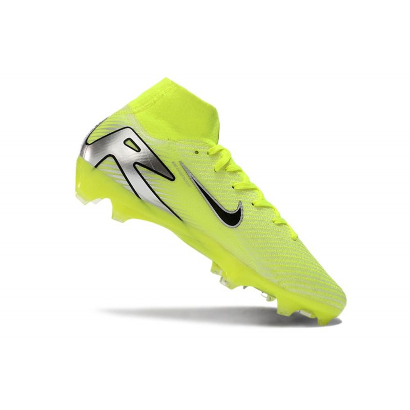 Nike Air Zoom Mercurial Superfly X Elite FG Gul Silver Svart för Herr 9 Billiga Fotbollsskor Nike Air Zoom Mercurial Superfly X Elite FG Gul Silver Svart 9