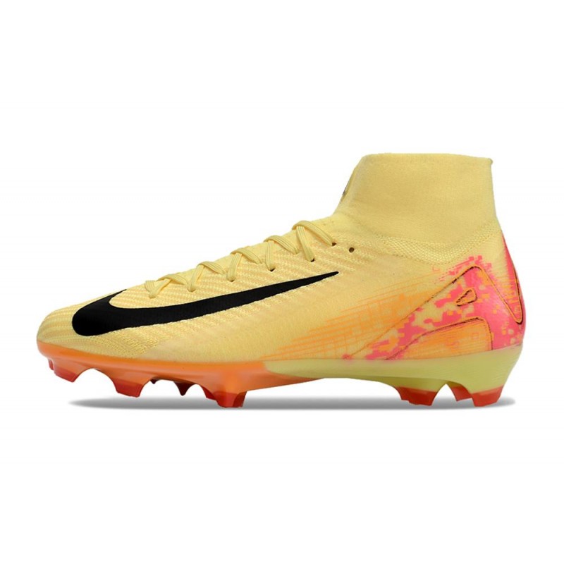 Nike Air Zoom Mercurial Superfly X Elite FG Gul Svart Rosa för Herr 4 Billiga Fotbollsskor Nike Air Zoom Mercurial Superfly X Elite FG Gul Svart Rosa 4
