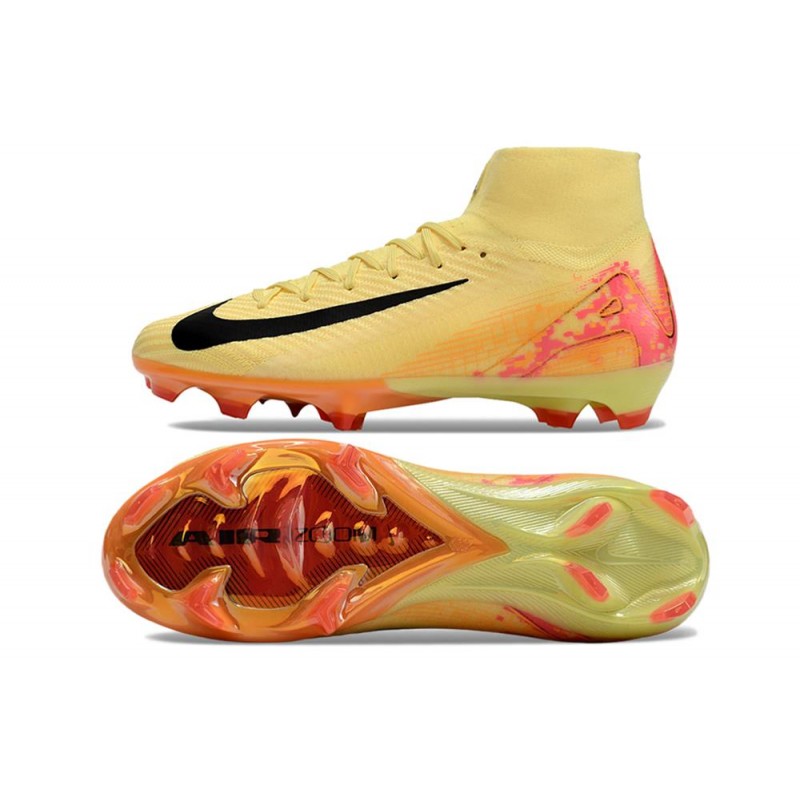 Nike Air Zoom Mercurial Superfly X Elite FG Gul Svart Rosa för Herr 5 Billiga Fotbollsskor Nike Air Zoom Mercurial Superfly X Elite FG Gul Svart Rosa 5
