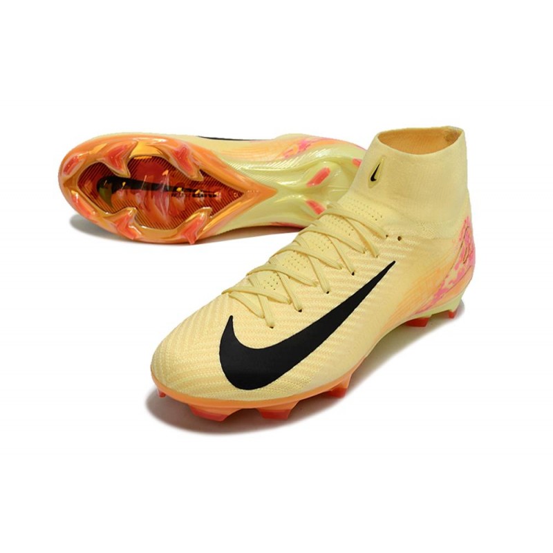 Nike Air Zoom Mercurial Superfly X Elite FG Gul Svart Rosa för Herr 7 Billiga Fotbollsskor Nike Air Zoom Mercurial Superfly X Elite FG Gul Svart Rosa 7