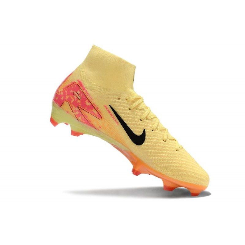 Nike Air Zoom Mercurial Superfly X Elite FG Gul Svart Rosa för Herr 9 Billiga Fotbollsskor Nike Air Zoom Mercurial Superfly X Elite FG Gul Svart Rosa 9
