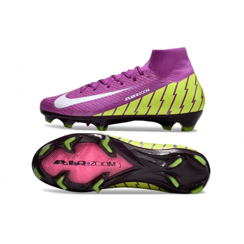 Nike Air Zoom Mercurial Superfly X Elite FG Lila Gul Vit för Herr 5 Billiga Fotbollsskor Nike Air Zoom Mercurial Superfly X Elite FG Lila Gul Vit 5