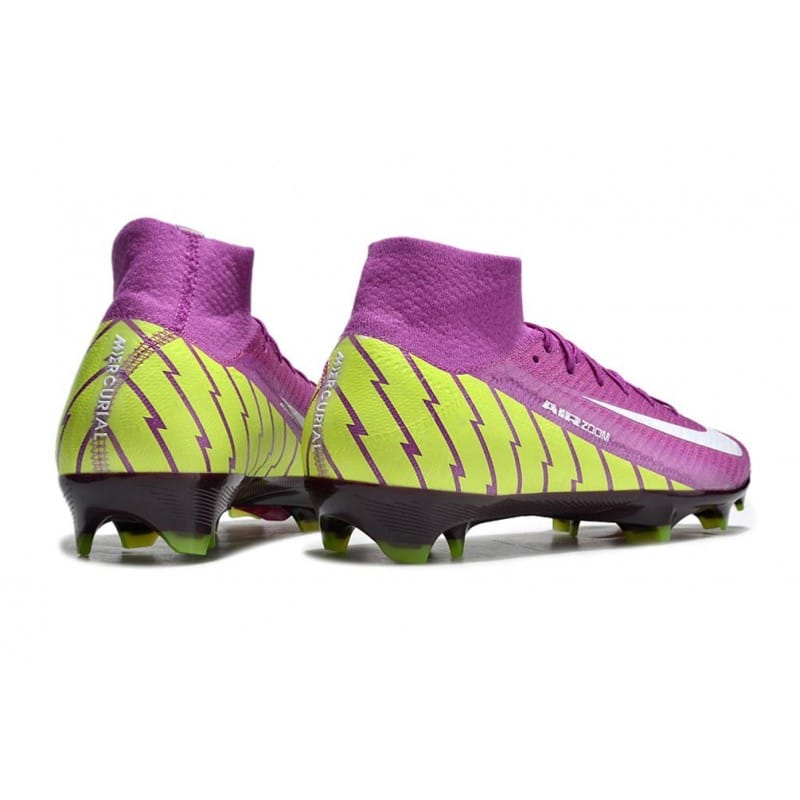 Nike Air Zoom Mercurial Superfly X Elite FG Lila Gul Vit för Herr 6 Billiga Fotbollsskor Nike Air Zoom Mercurial Superfly X Elite FG Lila Gul Vit 6