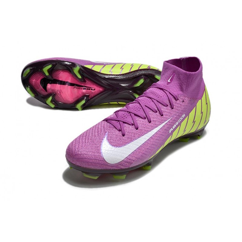 Nike Air Zoom Mercurial Superfly X Elite FG Lila Gul Vit för Herr 7 Billiga Fotbollsskor Nike Air Zoom Mercurial Superfly X Elite FG Lila Gul Vit 7