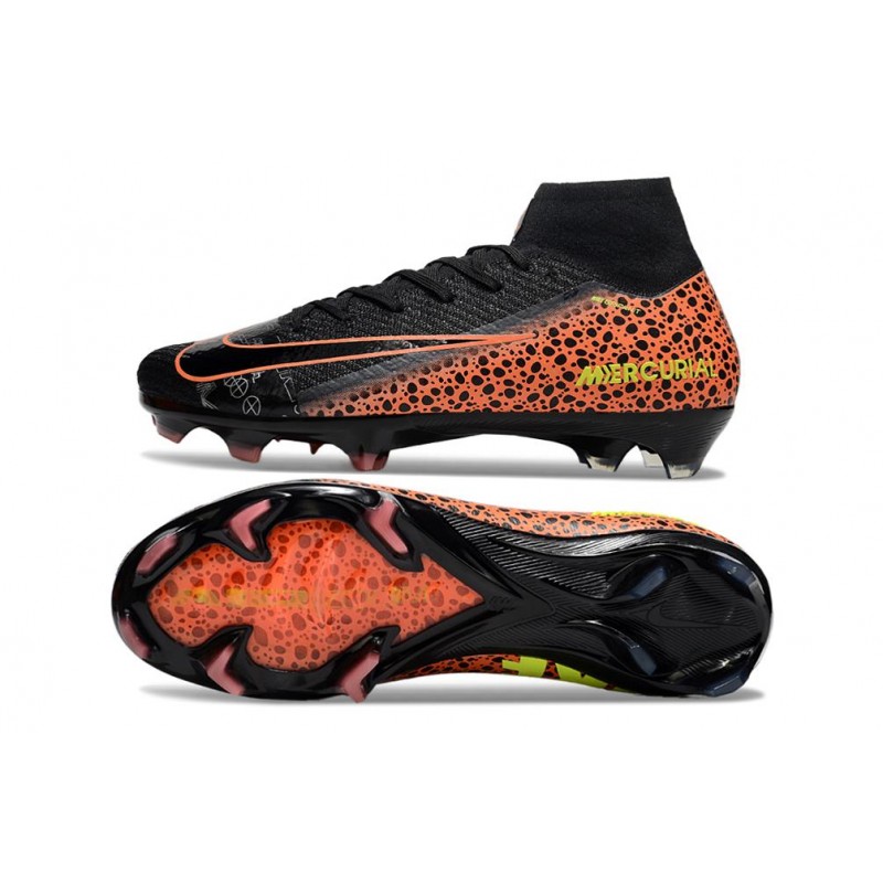 Nike Air Zoom Mercurial Superfly X Elite FG Svart Orange Gul för Herr 5 Billiga Fotbollsskor Nike Air Zoom Mercurial Superfly X Elite FG Svart Orange Gul 5
