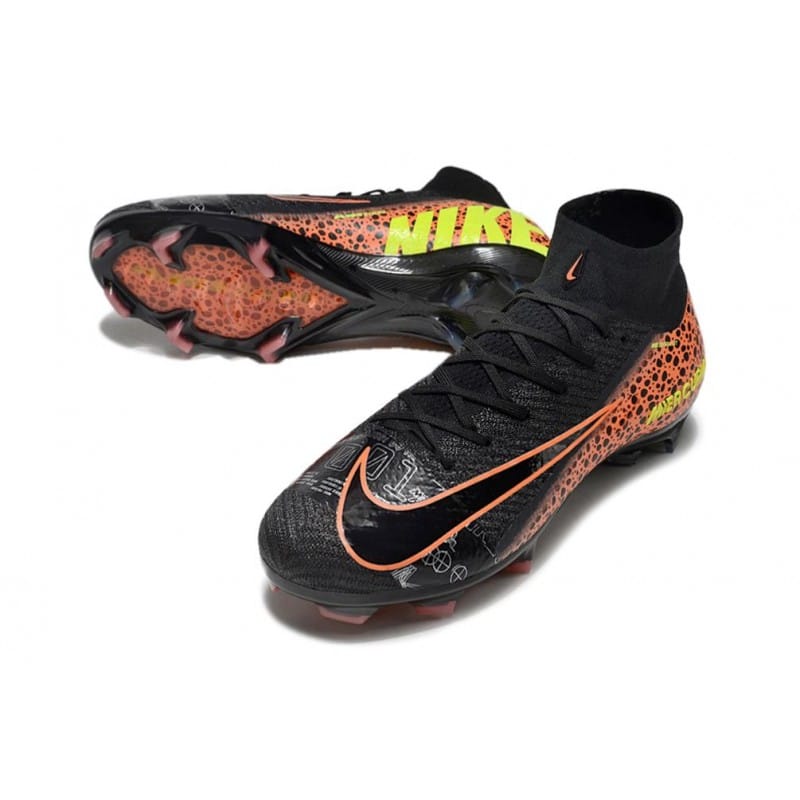 Nike Air Zoom Mercurial Superfly X Elite FG Svart Orange Gul för Herr 7 Billiga Fotbollsskor Nike Air Zoom Mercurial Superfly X Elite FG Svart Orange Gul 7