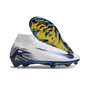 Nike Air Zoom Mercurial Superfly X Elite FG Vit Blå för Herr Billiga Fotbollsskor Nike Air Zoom Mercurial Superfly X Elite FG Vit Blå