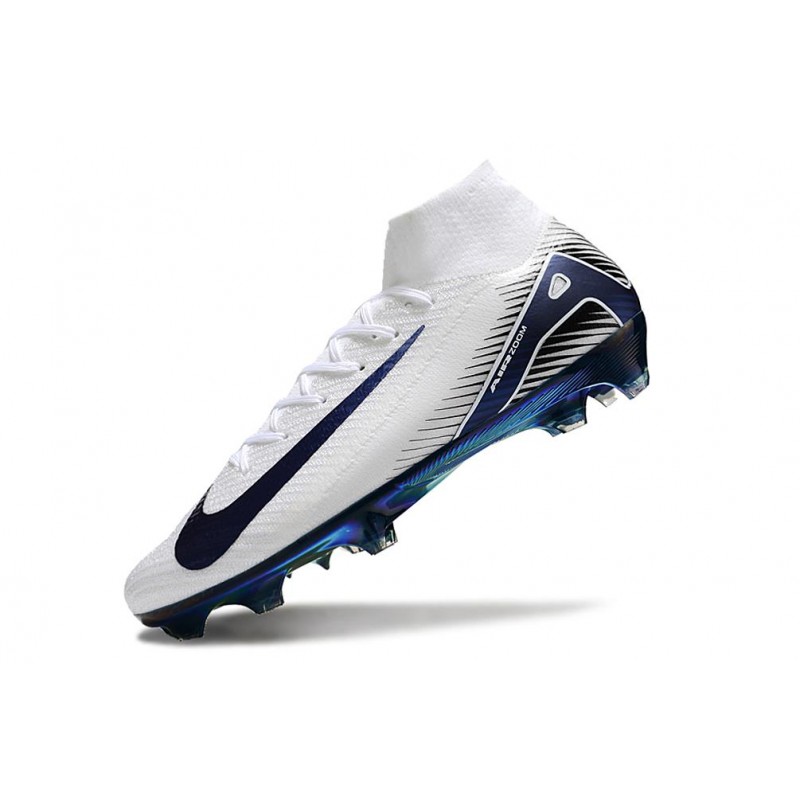 Nike Air Zoom Mercurial Superfly X Elite FG Vit Blå för Herr 8 Billiga Fotbollsskor Nike Air Zoom Mercurial Superfly X Elite FG Vit Blå 8